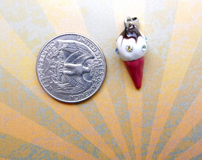 Dimensional Ice Cream Cone Charm Pendant