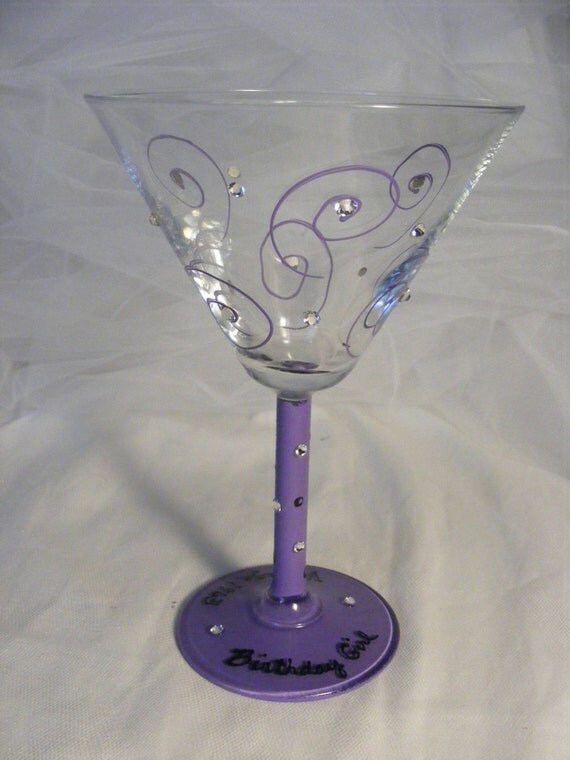 Items Similar To Birthday Girl Martini Or Wine Glass Or