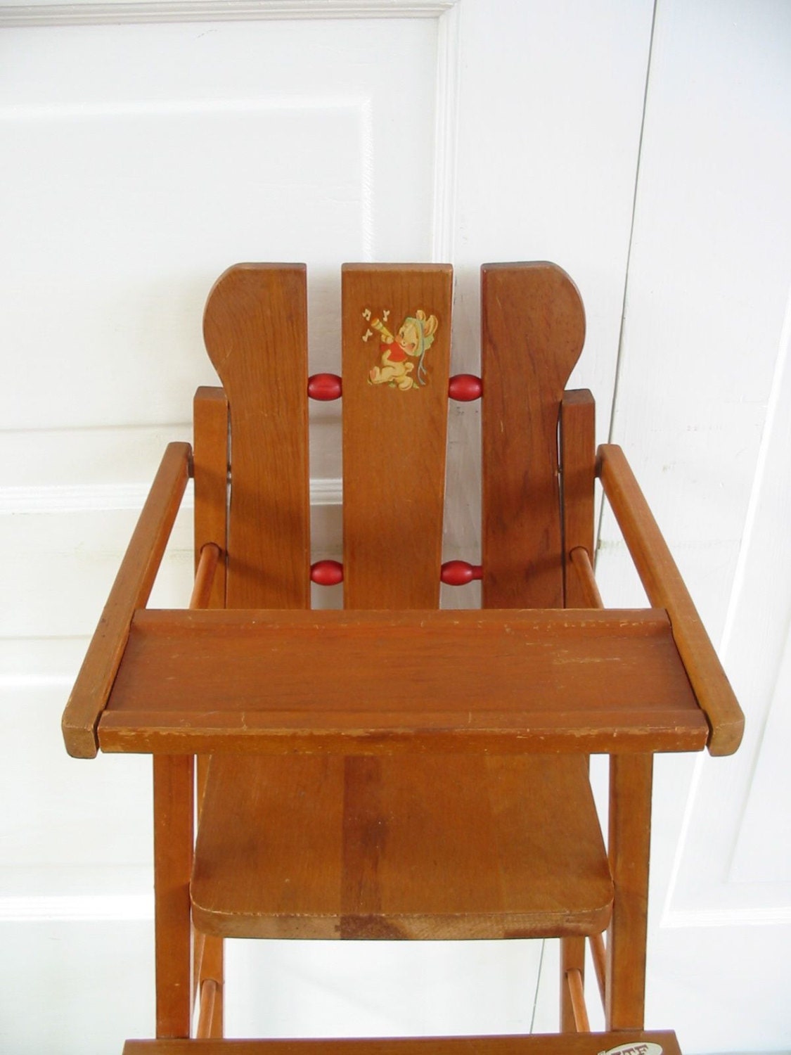 Vintage Doll High Chair Wood Decal