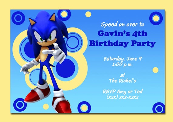 Sonic The Hedgehog Birthday Party Invitations 8