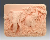 2D Silicone Soap Mold - Enchanting Elephants