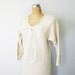 vintage 80s Oatmeal Oversized Lace Collar and Ascot Ladies Sweater Dress