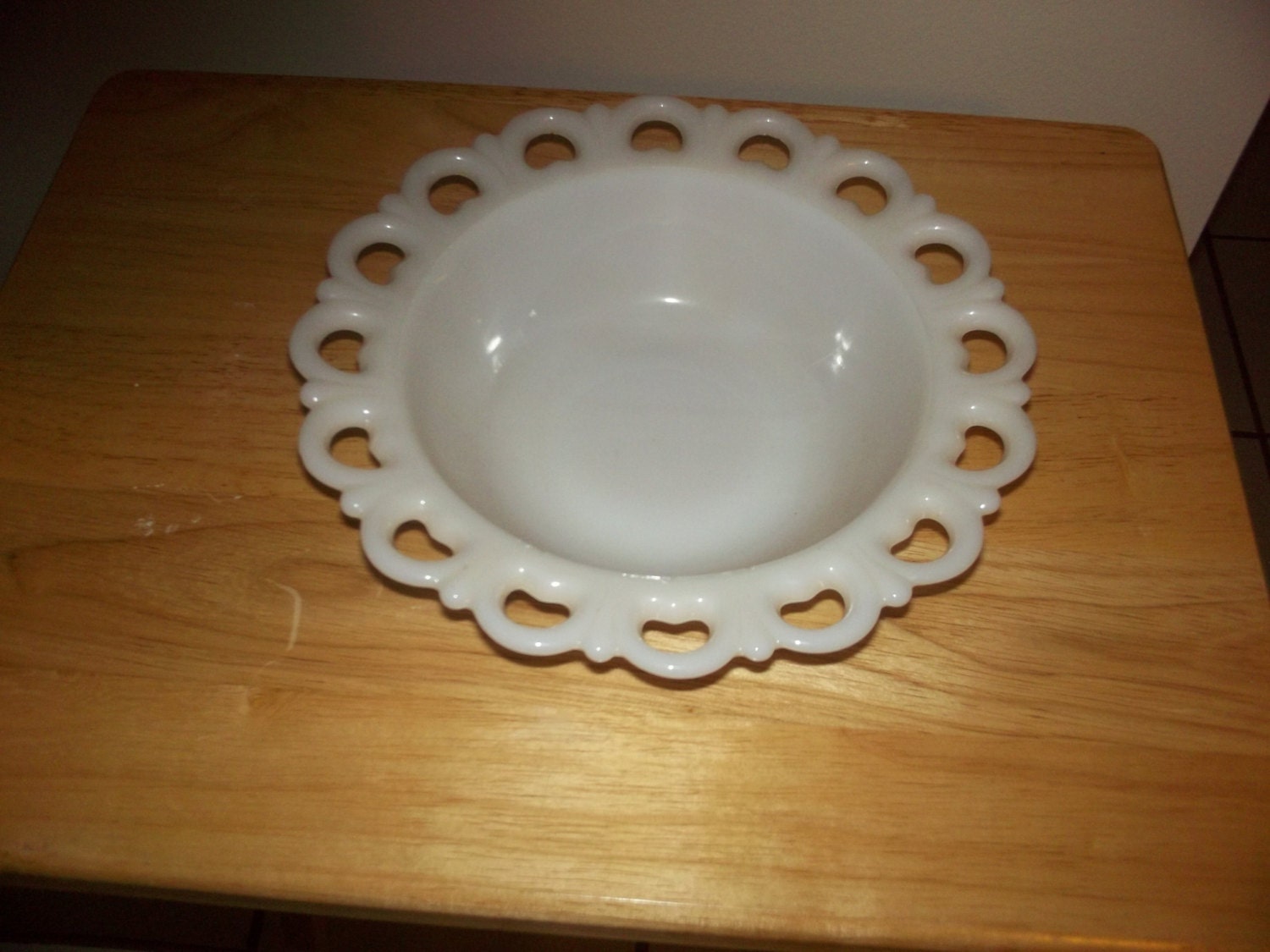 Large milk glass serving bowl Haute Juice