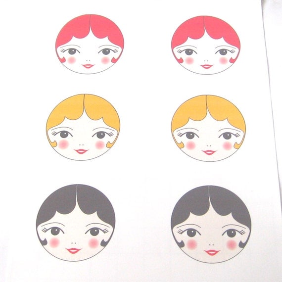 Printable Paper Doll Faces | pdf printable art doll face transfers iron on doll faces Printable Paper Doll Faces | pdf printable art doll face transfers iron on doll faces