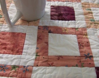 Modern Quilted Table Runner in Pinks