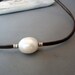Leather and pearl chic necklace