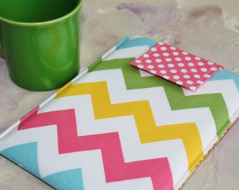 Kindle Case, kindle touch case, kindle sleeve, nook Cover kindle Case Nook Color, Kobo, Sony - Cozy in Colorful Chevron
