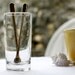 Fused Glass Swizzle Sticks - pair - Light Brown