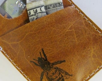 Leather card wallet, leather wallet, card wallet, slim leather wallet, small wallet, pocket wallet, inblue, personalized wallet