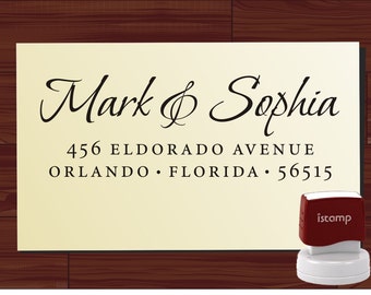 Calligraphy Handwriting Script Custom Return Address Stamp - Personalized SELF INKING Wedding Stationery Stamper - Style 1172A