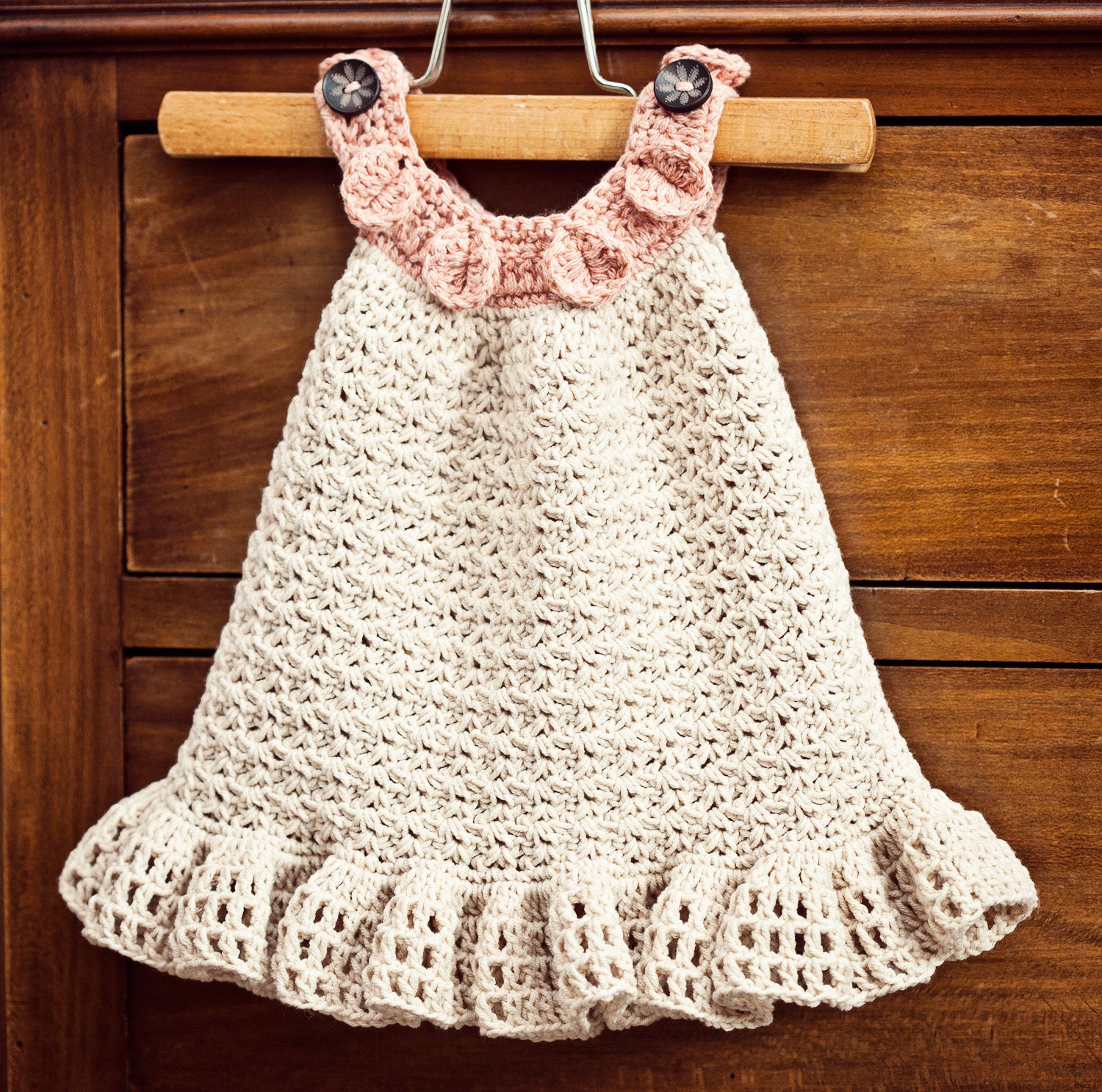 Crochet dress PATTERN Halter Ruffle Dress sizes up to 5