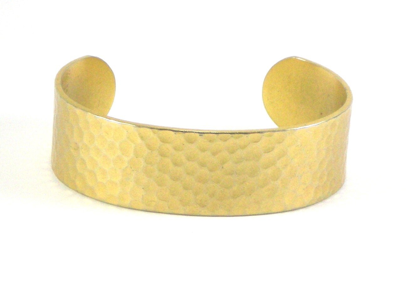 Hammered Copper Cuff Bracelet Gold Matte Vintage Mod