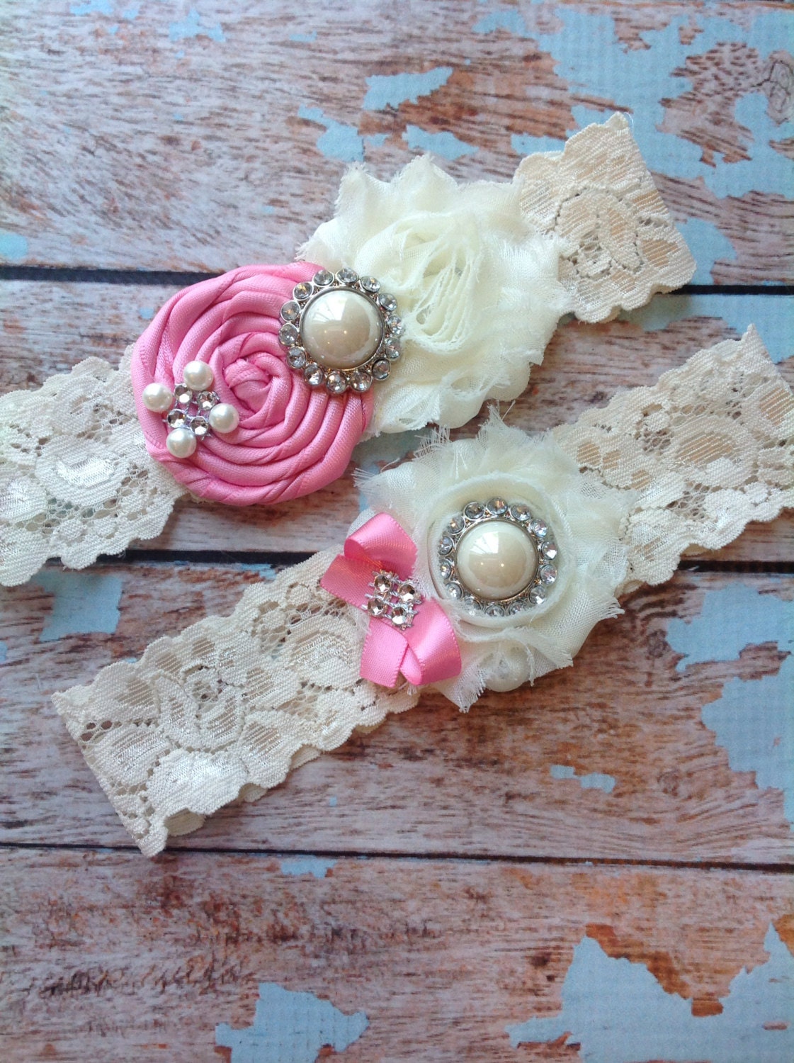 Wedding garter / HOT pink /YOU DESIGN / wedding garters/