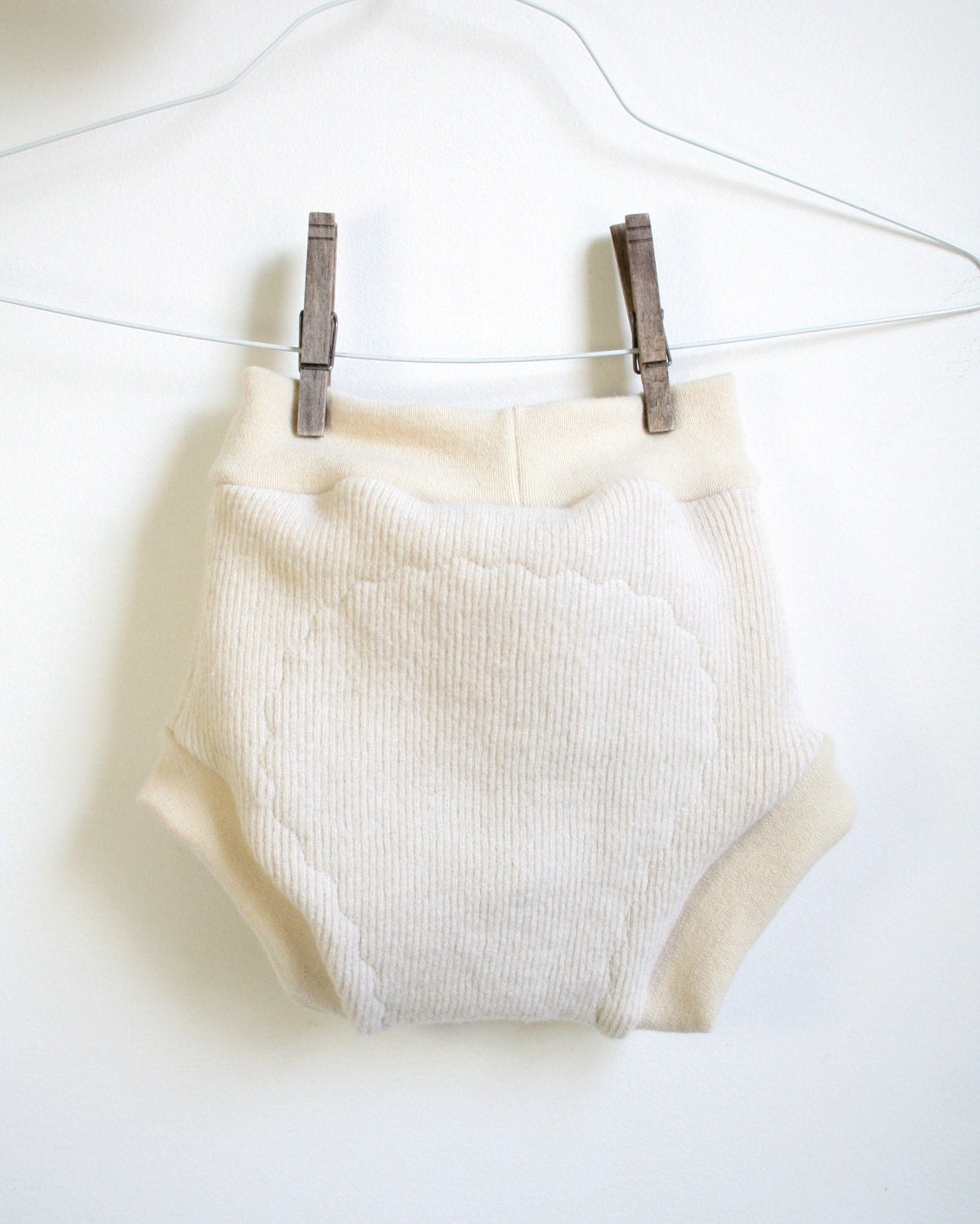 LARGE wool diaper cover soaker cloth diaper cover cream