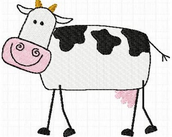 Stick Farm Animal Cow Pig Horse Sheep Barn Tractor Machine Embroidery Designs Instant Download