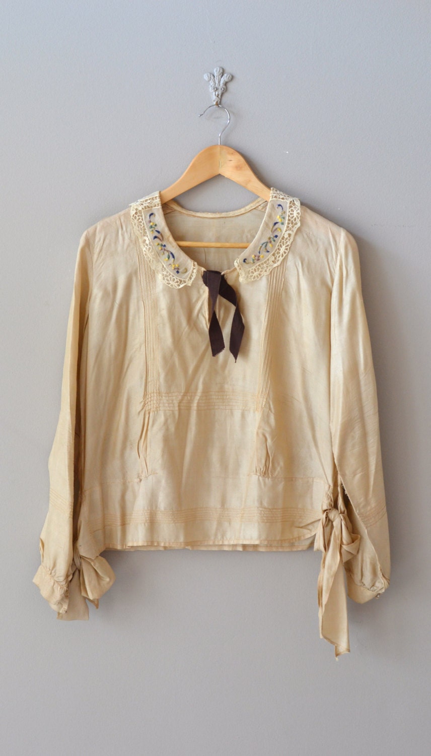 silk 1920s blouse / vintage 20s blouse / Vera Violette blouse