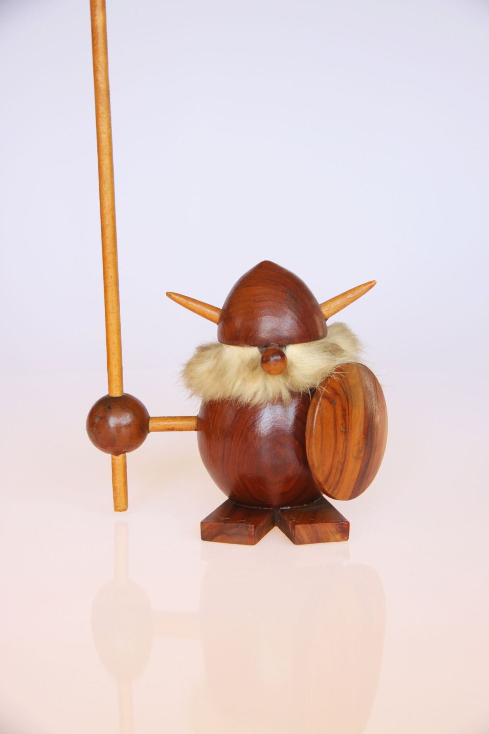 Mid century Scandinavian wooden Viking figurine