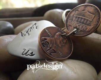Lucky Us PICK Keychain with 3 PENNIES