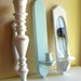 Candle Sconce Trio White and Turquoise Wood Wall Hanging Set