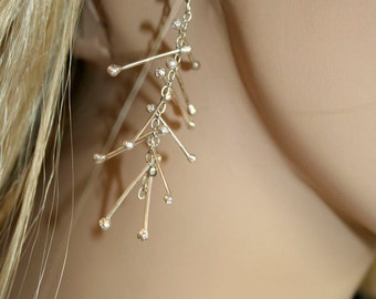 Sterling Silver Sticks Earrings handmade funky-metalsmith