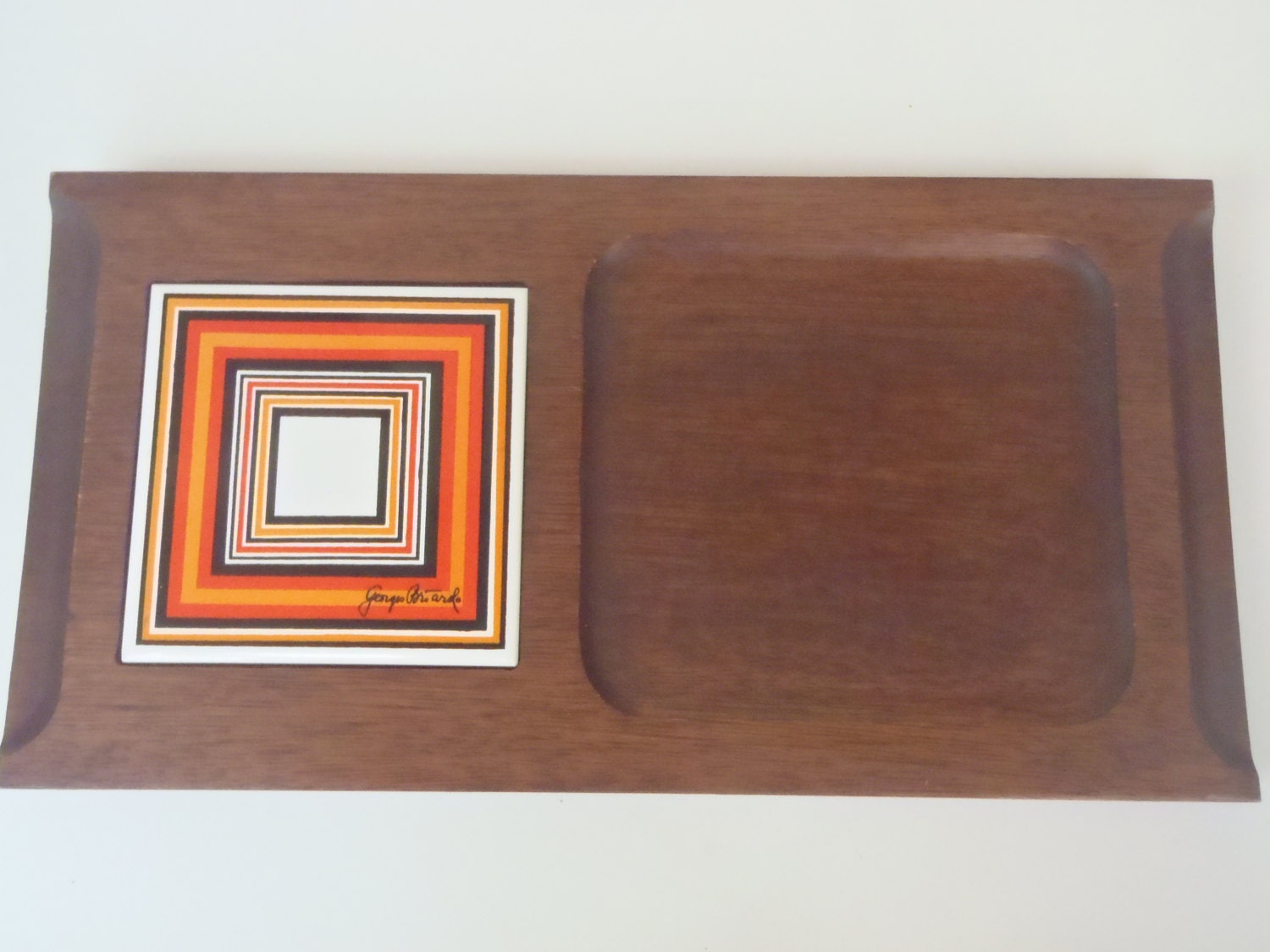 Mod Briard Cheese Board Wooden Tray Ceramic Tile Haute Juice