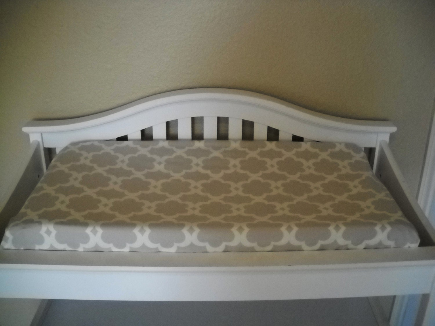 Changing Pad Cover Taza Yellow Gray Damask by CottageBelles