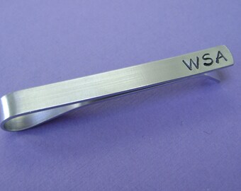 Tie Clip / Custom Tie Bar / Personalized / Hand Stamped / Groomsmen Gift / Wedding Party - Fathers Day / Christmas Present for Him