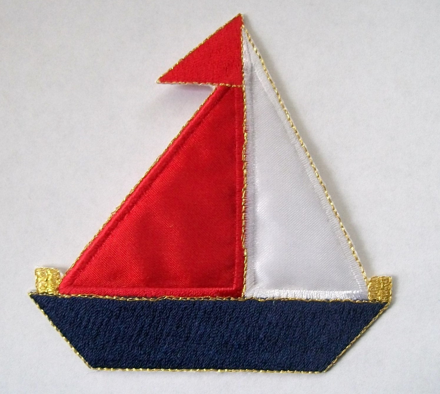 Boat Applique Iron on Patches Sew On Applique Sailboat