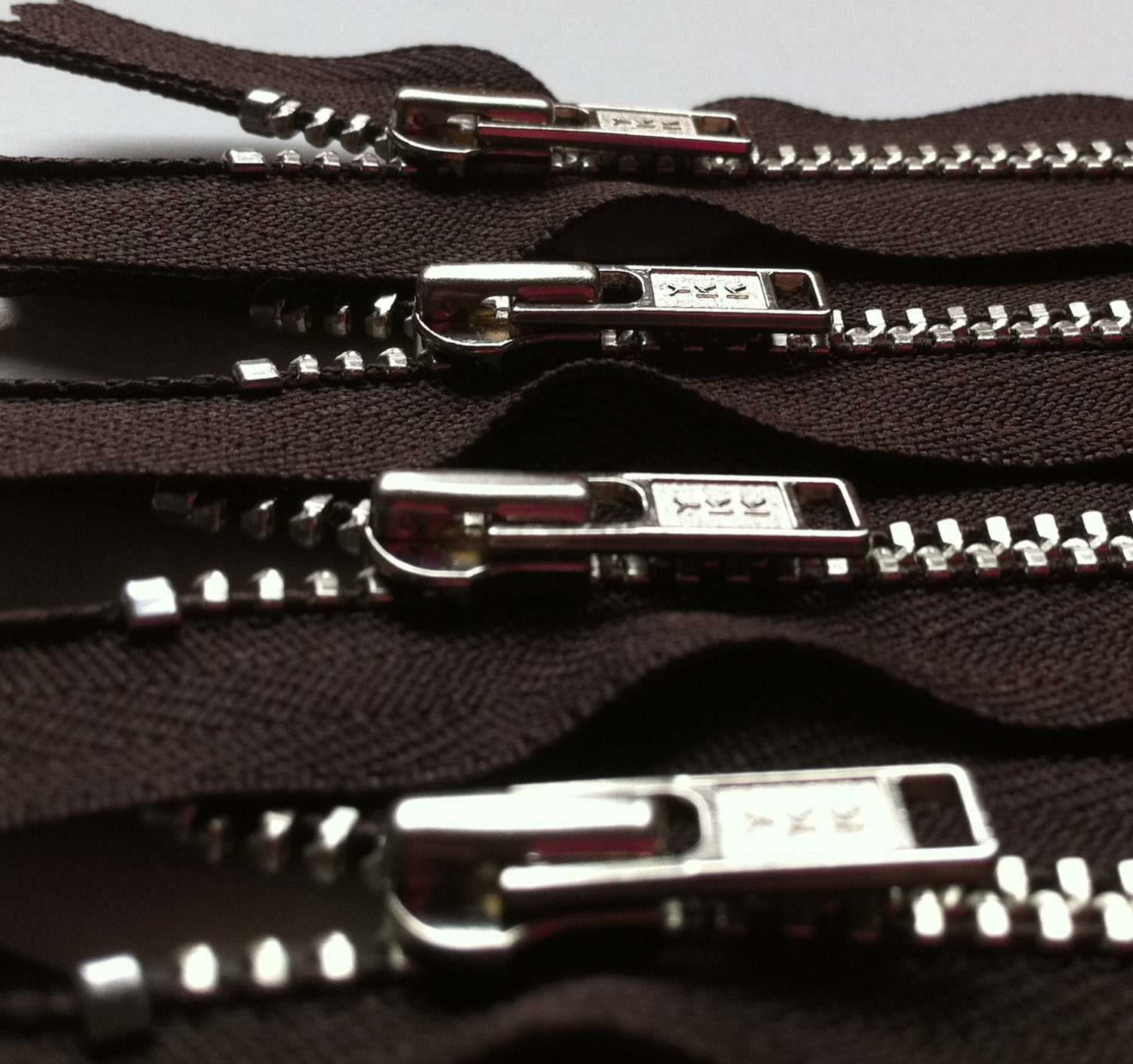 Metal Zippers 14 inch closed bottom ykk nickel teeth zips