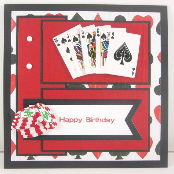 Poker Birthday card gambling texas hold em card masculine