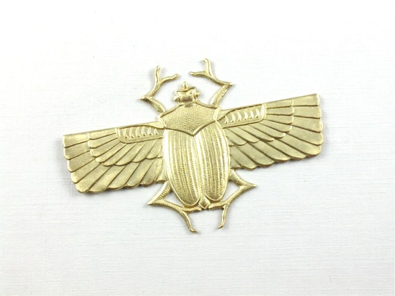 X Large egyptian winged SCARAB beetle embellishment 70mm x