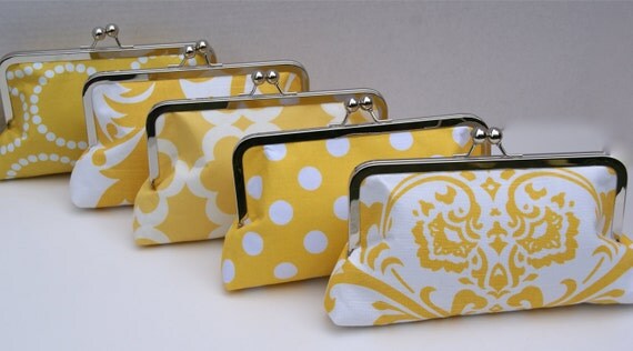 Yellow Wedding Clutch Set for Bridesmaids- Design your Own in Various Colors