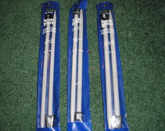 3 sets of Susan Bates QUICKSILVER Knitting Needles Single Points 10 inches long