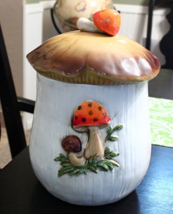 Vintage 1978 Sears Merry Mushroom Cookie Jar with Lid