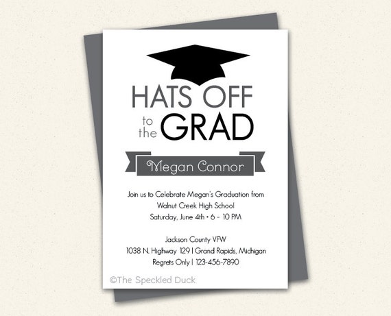 Hats off to the Grad - Custom Invitation Il_570xn