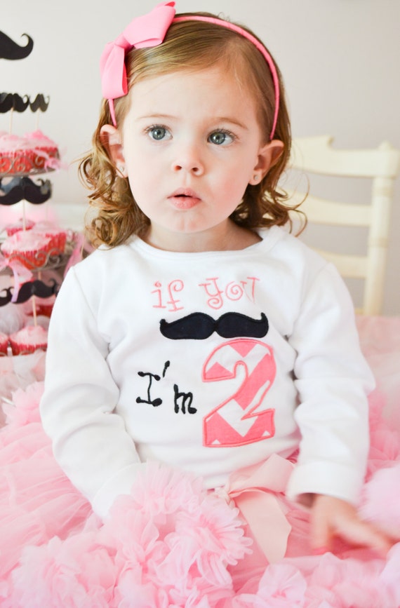 Items similar to Personalized Girl Mustache Birthday Shirt If you Mustache...I'm 2 Boy and