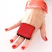 Red Fashion Ring Glass - oversize bold handmade cocktail ring - ROCKET RED - 1.8 inch