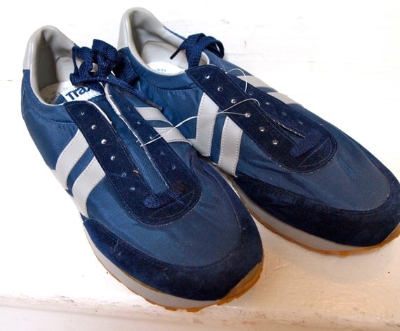 Items similar to Men's vintage athletic shoes: navy K-Mart Trax, size ...