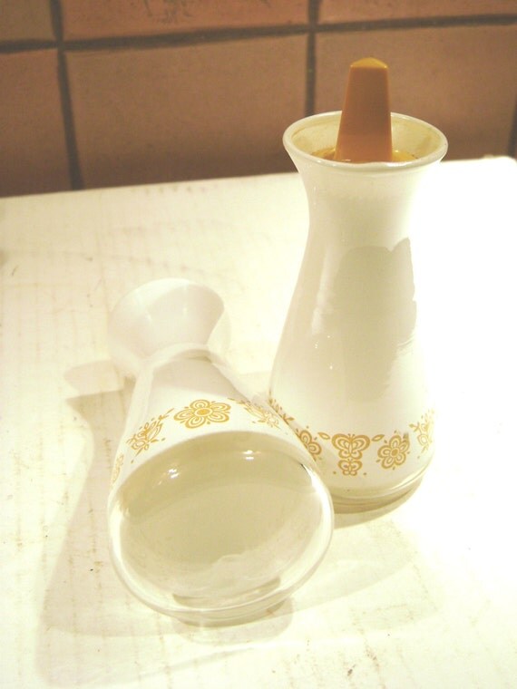 Vintage Salt and Pepper Shakers Pyrex Butterfly Gold