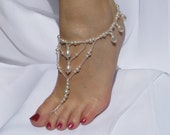 Crystal Barefoot Sandals Foot Jewelry by TwoBeWedJewelry on Etsy