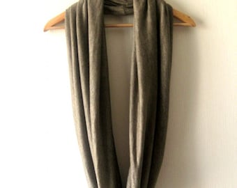 SALE - Bronze Brown Infinity Scarf - Delicate Spring Soft Jersey Circle Scarf Cowl Neckwarmer