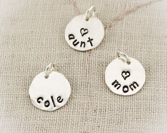 Sterling Silver Personalized Hand Stamped Charms-