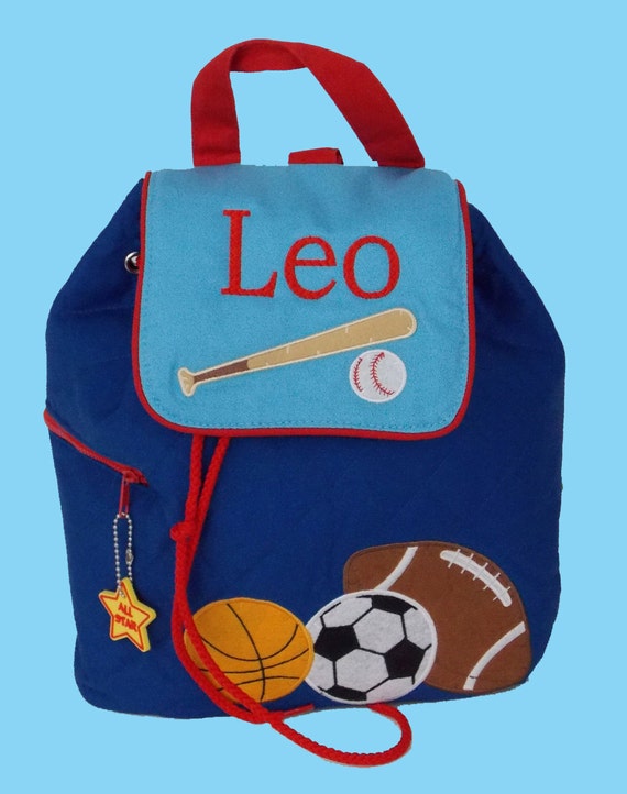 Child's Stephen Joseph Quilted SPORTS Backpack-Monogramming Included