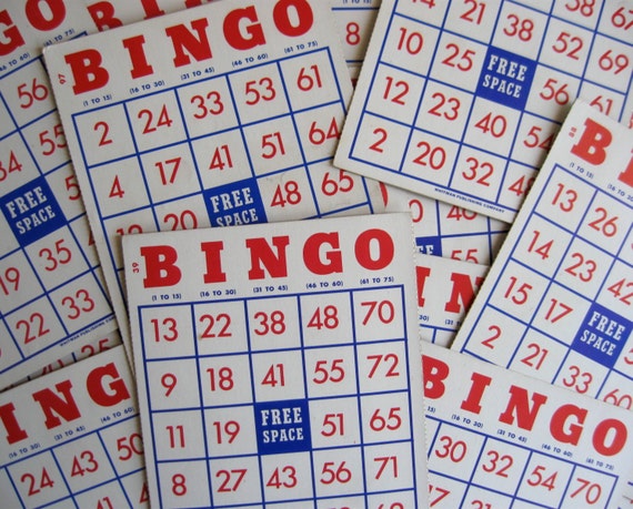 18 vintage bingo cards red white and blue bingo cards 4th