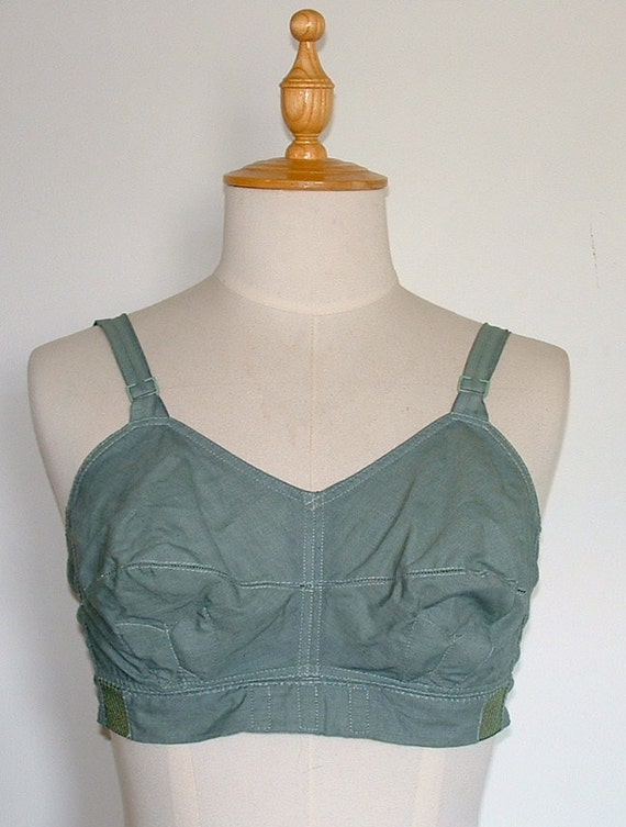 Items similar to Sale//Hand Dyed Vintage Bullet Bra 1950s Mossy Green