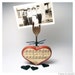 Sale LAST KISS, recycled fork photo holder, Valentine gift, Valentine decoration, wooden heart, vintage sheet music, anniversary gift