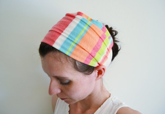 Colorblock Head Scarf - Hair Wrap - Headband by MegansMenagerie on Etsy
