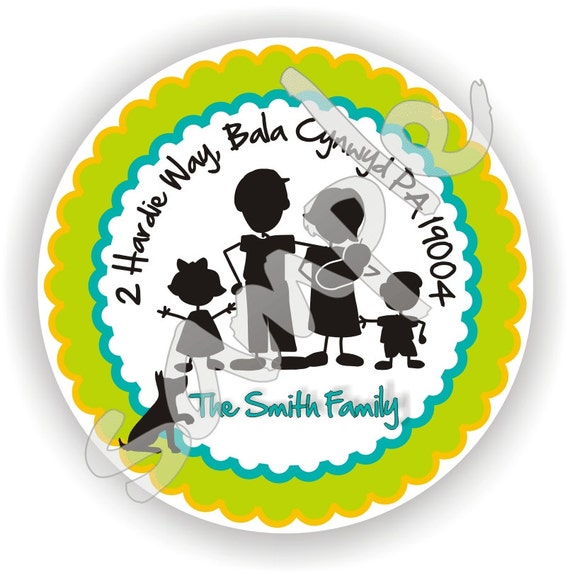 Family Theme - 40 Thank You 2 inch circle Stickers - Birthday - Baby Shower - Envelope Seal - Address Label - Personalized Il_570xn
