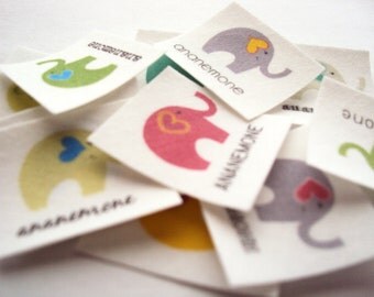 Iron On Labels - 75 fabric tags, personalized (custom clothing labels/ name tags)