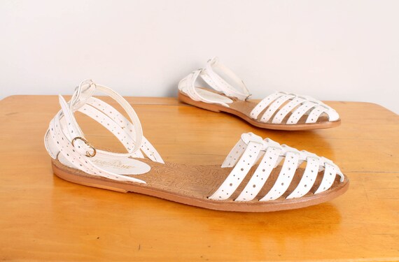 flat closed toe sandals with ankle strap